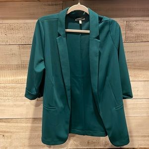 1X Maurices no button jewel green blazer